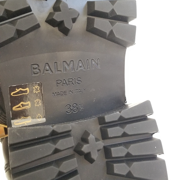 Balmain Ranger Army Leather Combat Boots Black Size 38.5 - Picture 6 of 11